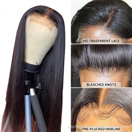 HD 4x4 Lace Front Wig Vendor Wholesale Cambodian Virgin Cuticle Aligned Human Hair Full Lace Frontal Closure Wig Pre Plucked